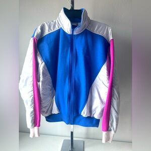 Vintage Nike 80’s Blue and White Zip Up Jacket with Pink Accents Size M